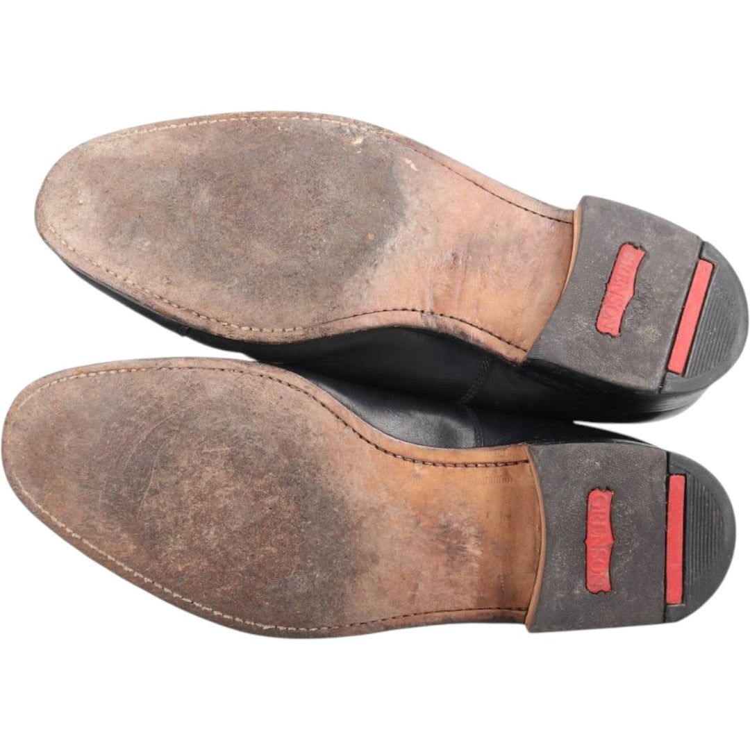 Grenson feathermaster straight-tip shoes, made in England, size 8/G Men's 26.5cm unclear black type Vintage Second Hand