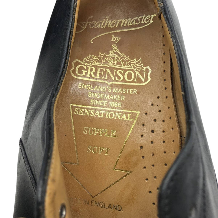 Grenson feathermaster straight-tip shoes, made in England, size 8/G Men's 26.5cm unclear black type Vintage Second Hand