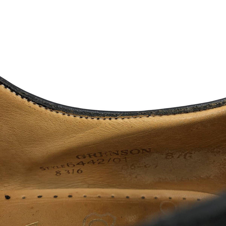 Grenson feathermaster straight-tip shoes, made in England, size 8/G Men's 26.5cm unclear black type Vintage Second Hand