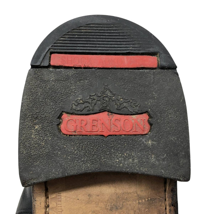 Grenson feathermaster straight-tip shoes, made in England, size 8/G Men's 26.5cm unclear black type Vintage Second Hand