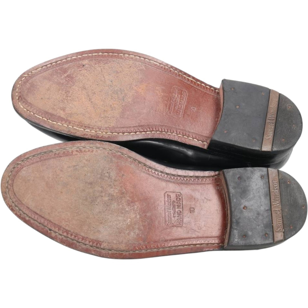 Samuel Windsor penny loafers 10 Men's 28.5cm unclear black type Vintage Second Hand