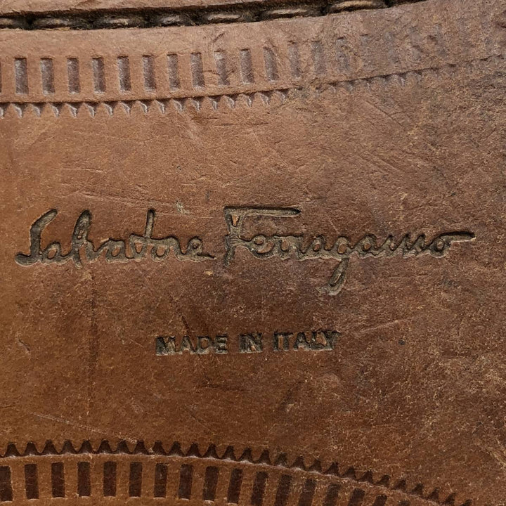 Salvatore Ferragamo straight-tip shoes, made in Italy, size 9D Men's 27.0cm unclear red type reddish brown Vintage Second Hand
