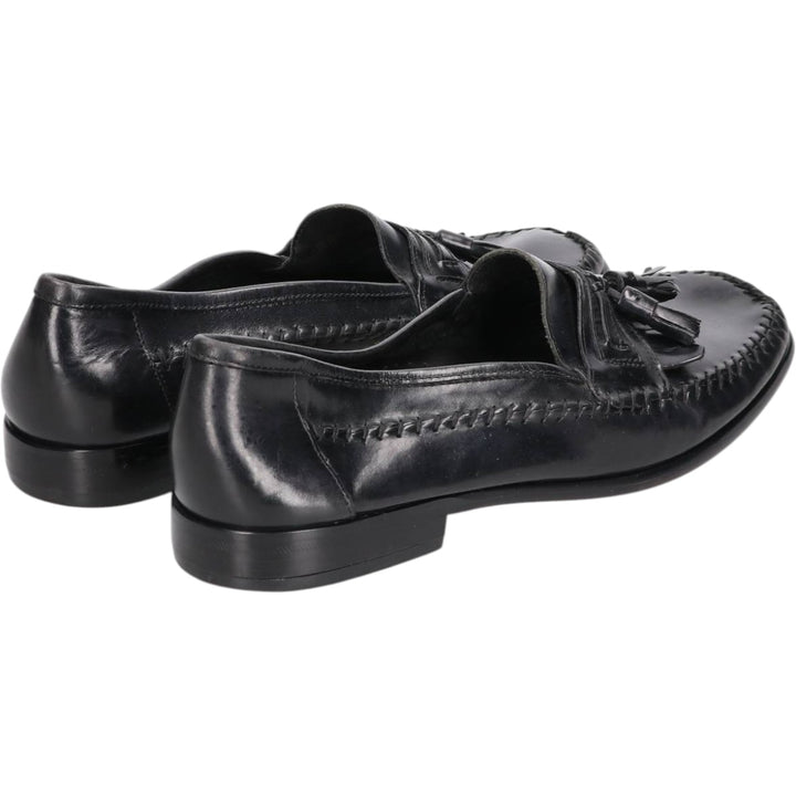 GIORGIO BRUTINI Quilted Tassel Loafers, Size 9 1/2 D Men's 27.5cm genuine leather black type Vintage Second Hand
