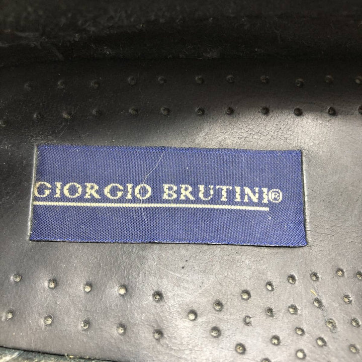 GIORGIO BRUTINI Quilted Tassel Loafers, Size 9 1/2 D Men's 27.5cm genuine leather black type Vintage Second Hand