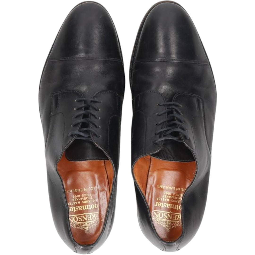 Grenson Feathermaster Straight Tip Shoes, Made in England, Size 10EF Men's 28.5cm genuine leather black type Vintage Second Hand