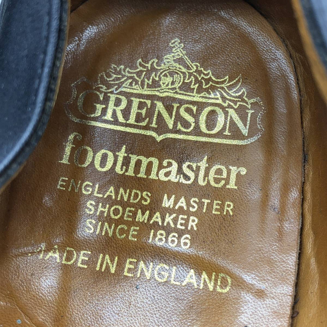 Grenson Feathermaster Straight Tip Shoes, Made in England, Size 10EF Men's 28.5cm genuine leather black type Vintage Second Hand