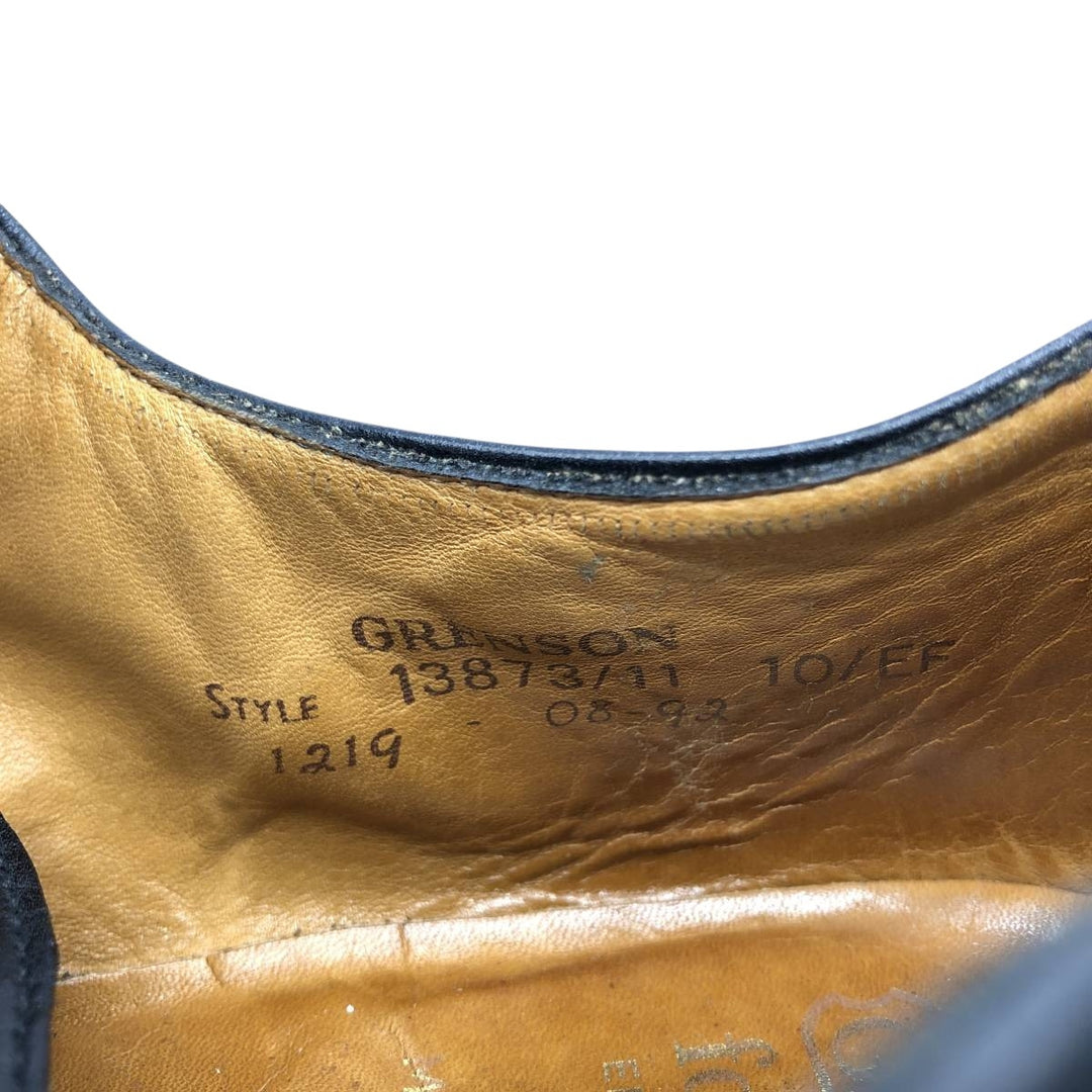 Grenson Feathermaster Straight Tip Shoes, Made in England, Size 10EF Men's 28.5cm genuine leather black type Vintage Second Hand