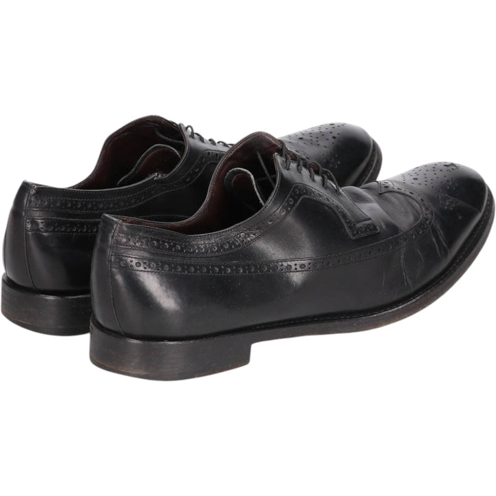 Ermenegildo Zegna Full Brogue Wingtip Shoes, Made in Italy, Size 10 Men's 28.0cm unclear black type Vintage Second Hand