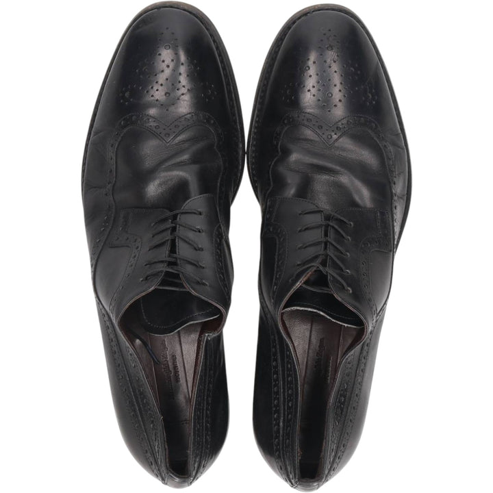 Ermenegildo Zegna Full Brogue Wingtip Shoes, Made in Italy, Size 10 Men's 28.0cm unclear black type Vintage Second Hand