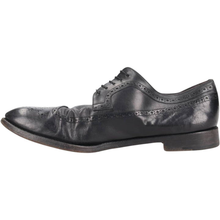 Ermenegildo Zegna Full Brogue Wingtip Shoes, Made in Italy, Size 10 Men's 28.0cm unclear black type Vintage Second Hand