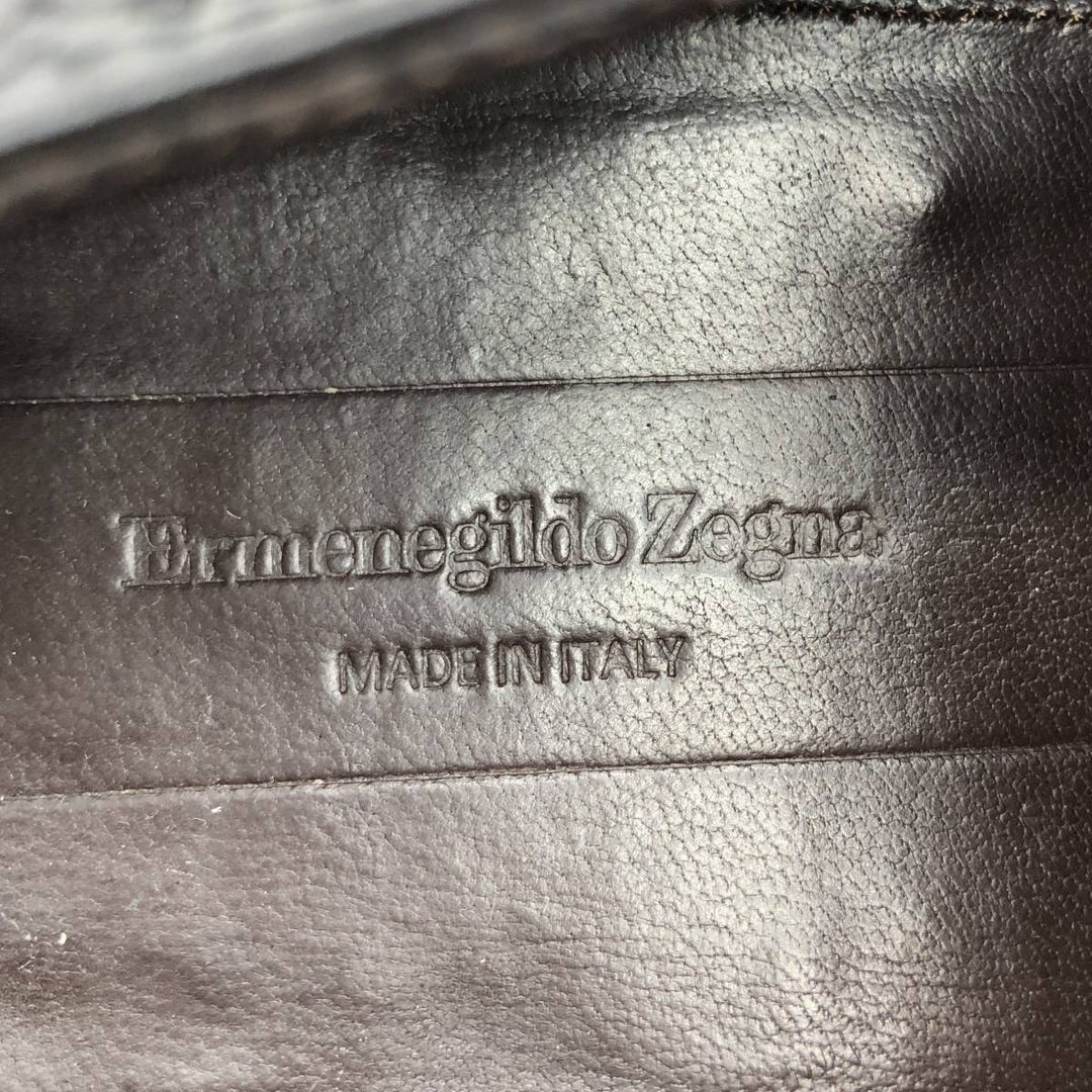 Ermenegildo Zegna Full Brogue Wingtip Shoes, Made in Italy, Size 10 Men's 28.0cm unclear black type Vintage Second Hand