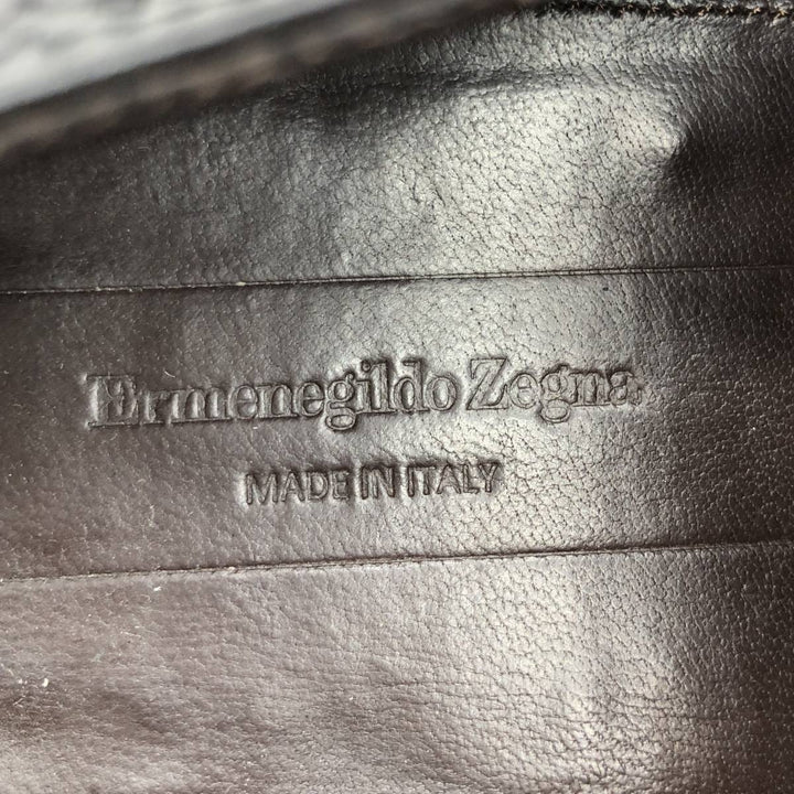 Ermenegildo Zegna Full Brogue Wingtip Shoes, Made in Italy, Size 10 Men's 28.0cm unclear black type Vintage Second Hand