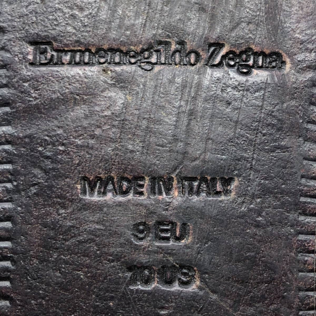 Ermenegildo Zegna Full Brogue Wingtip Shoes, Made in Italy, Size 10 Men's 28.0cm unclear black type Vintage Second Hand