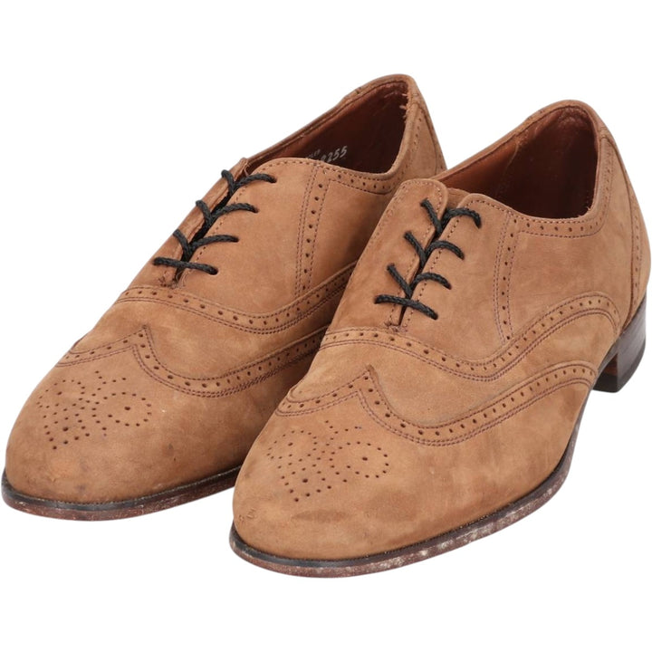 Bostonian Full Brogue Wingtip Shoes, Made in USA, Size 7 1/2 M Women's 24.5cm unclear beige type brown Vintage Second Hand