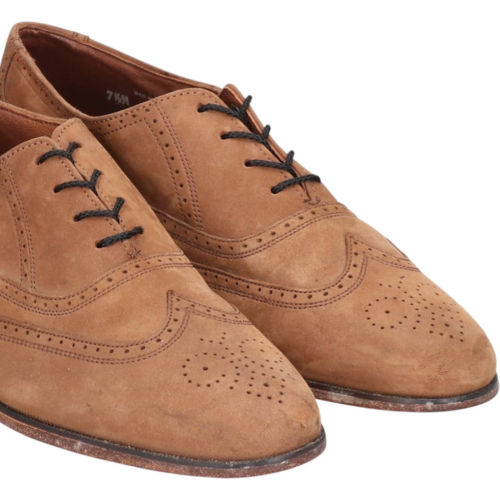 Bostonian Full Brogue Wingtip Shoes, Made in USA, Size 7 1/2 M Women's 24.5cm unclear beige type brown Vintage Second Hand