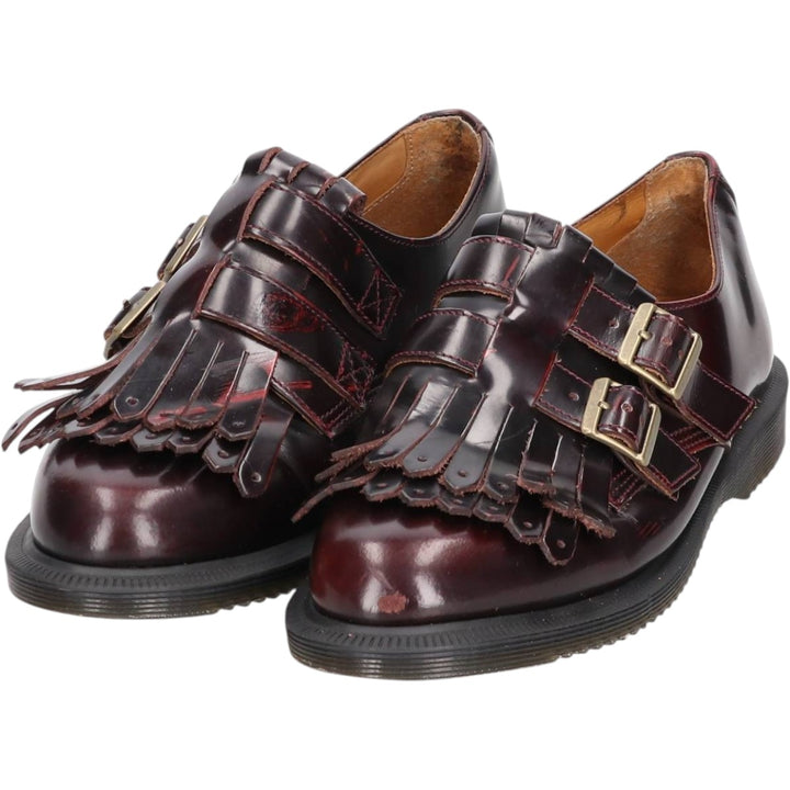 Dr. Martens Quilted Monk Strap Shoes, Size 4, Women's, Size 9.1" /saa015190 Women's 23.0cm genuine leather wine-red Vintage Second Hand