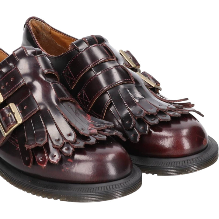 Dr. Martens Quilted Monk Strap Shoes, Size 4, Women's, Size 9.1" /saa015190 Women's 23.0cm genuine leather wine-red Vintage Second Hand