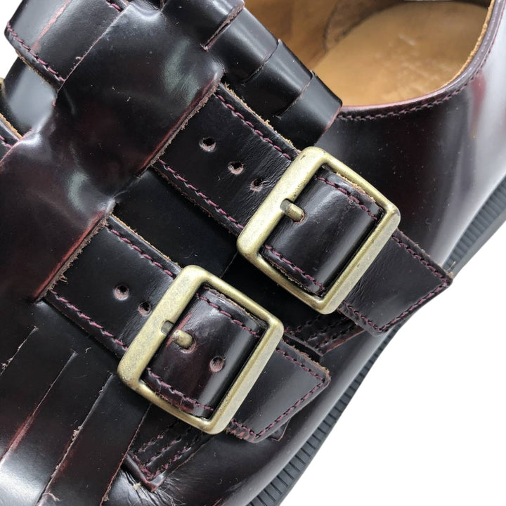 Dr. Martens Quilted Monk Strap Shoes, Size 4, Women's, Size 9.1" /saa015190 Women's 23.0cm genuine leather wine-red Vintage Second Hand