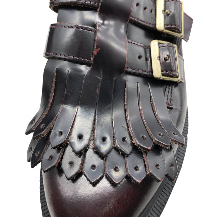 Dr. Martens Quilted Monk Strap Shoes, Size 4, Women's, Size 9.1" /saa015190 Women's 23.0cm genuine leather wine-red Vintage Second Hand