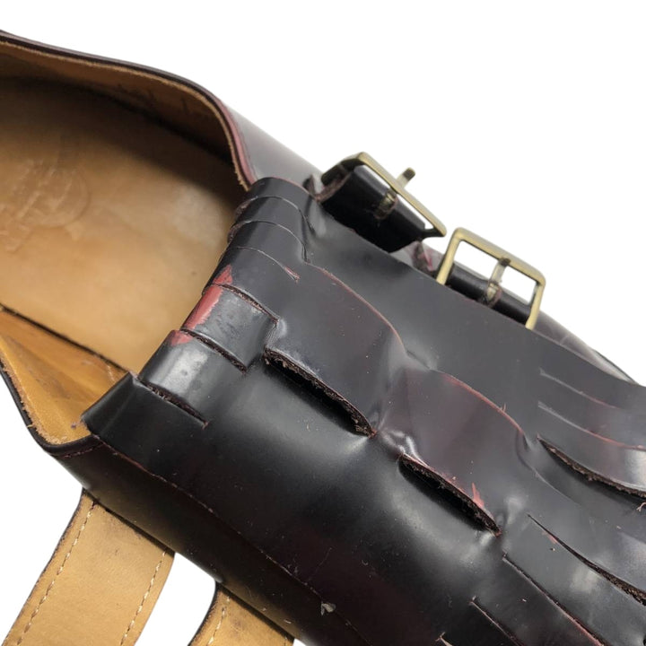 Dr. Martens Quilted Monk Strap Shoes, Size 4, Women's, Size 9.1" /saa015190 Women's 23.0cm genuine leather wine-red Vintage Second Hand