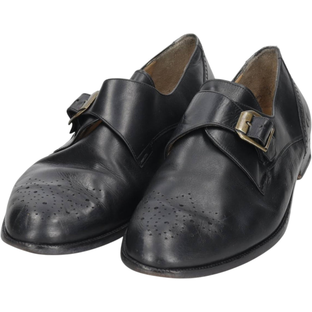Bally monk strap shoes, made in Italy, size 10 D Men's 28.5cm unclear black type Vintage Second Hand