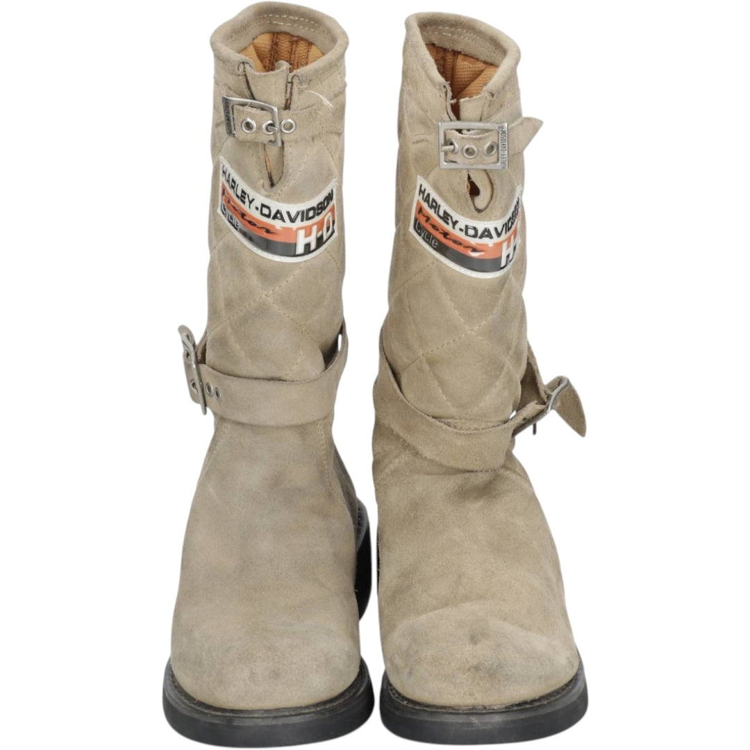 Harley-Davidson Quilted Suede Engineer Boots, Size 5 (Women's 8.7" equivalent) /saa015205 Women's 22.0cm unclear Beige type Vintage Second Hand