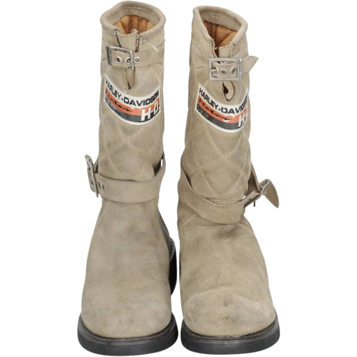 Harley-Davidson Quilted Suede Engineer Boots, Size 5 (Women's 8.7" equivalent) /saa015205 Women's 22.0cm unclear Beige type Vintage Second Hand