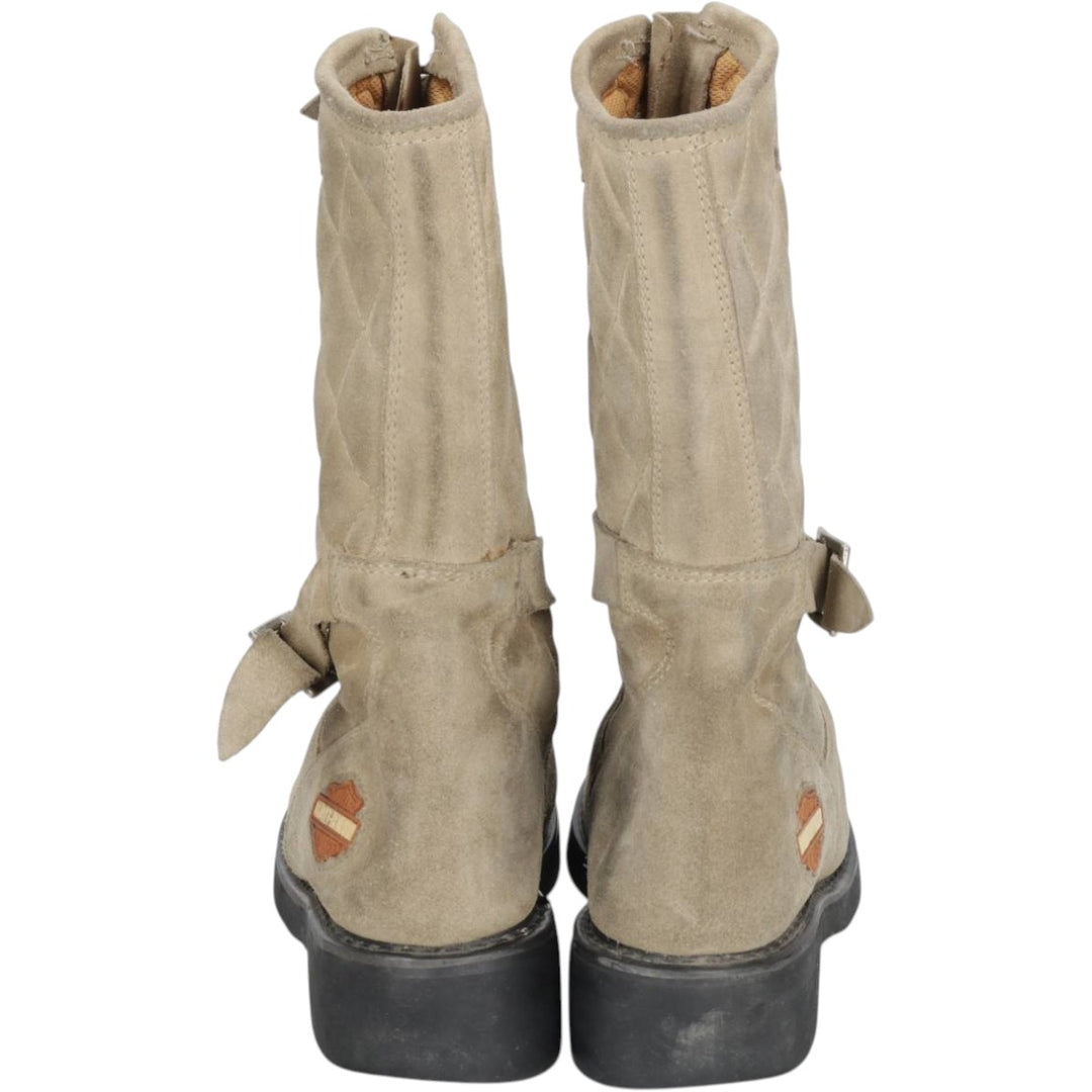 Harley-Davidson Quilted Suede Engineer Boots, Size 5 (Women's 8.7" equivalent) /saa015205 Women's 22.0cm unclear Beige type Vintage Second Hand