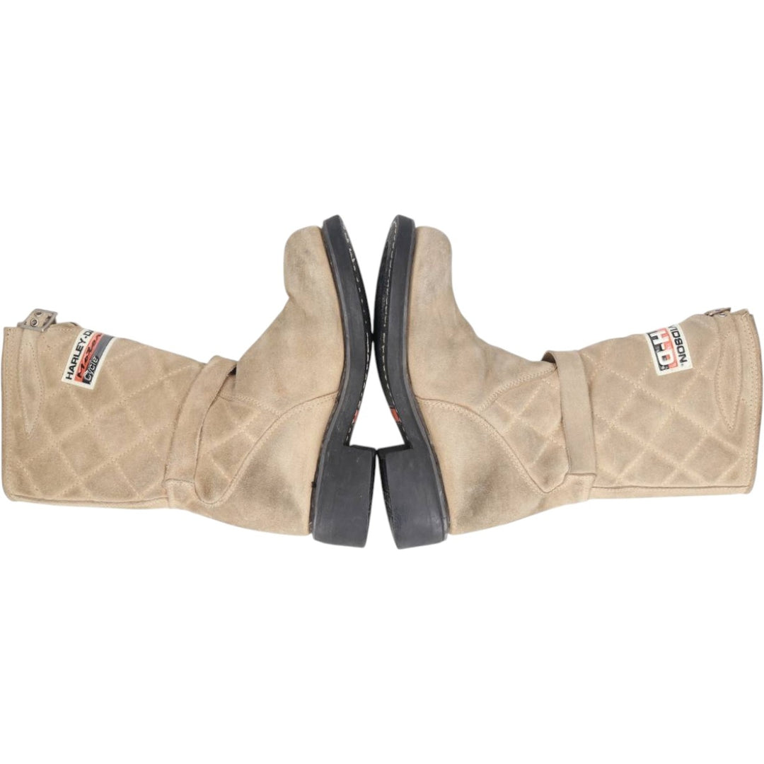 Harley-Davidson Quilted Suede Engineer Boots, Size 5 (Women's 8.7" equivalent) /saa015205 Women's 22.0cm unclear Beige type Vintage Second Hand