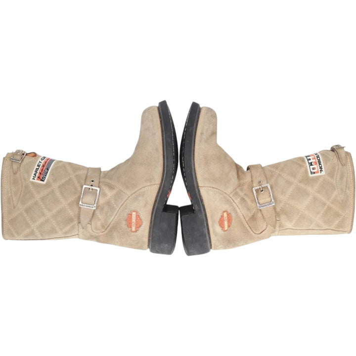 Harley-Davidson Quilted Suede Engineer Boots, Size 5 (Women's 8.7" equivalent) /saa015205 Women's 22.0cm unclear Beige type Vintage Second Hand