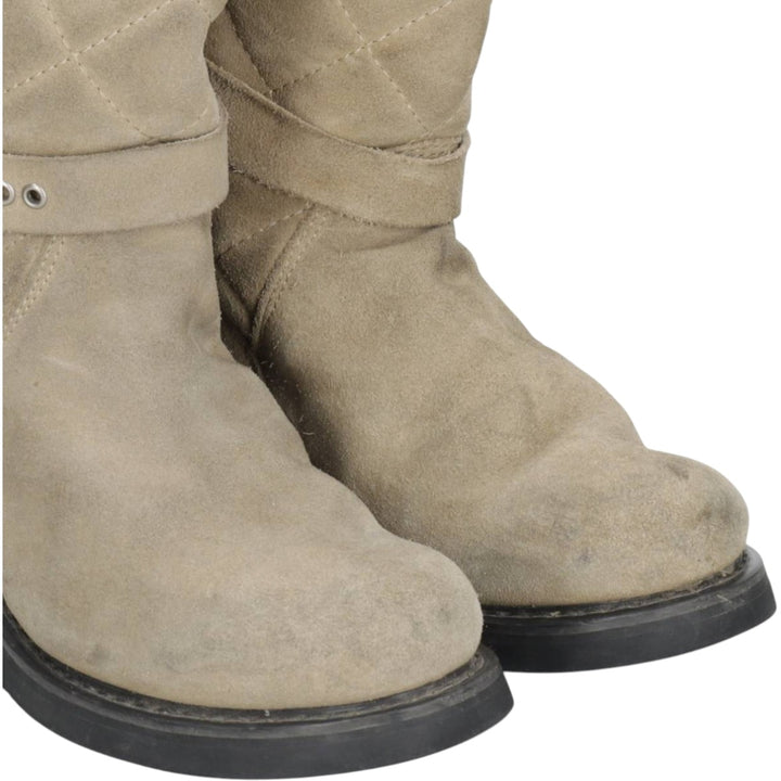 Harley-Davidson Quilted Suede Engineer Boots, Size 5 (Women's 8.7" equivalent) /saa015205 Women's 22.0cm unclear Beige type Vintage Second Hand