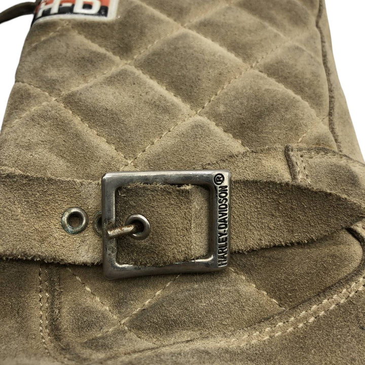 Harley-Davidson Quilted Suede Engineer Boots, Size 5 (Women's 8.7" equivalent) /saa015205 Women's 22.0cm unclear Beige type Vintage Second Hand