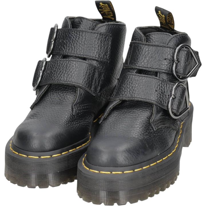 Dr. Martens DEVON HEART Platform Short Boots, Size 3 Women's 22.0cm unclear black type Vintage Second Hand