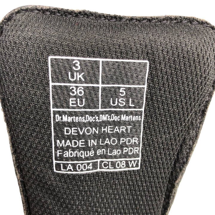 Dr. Martens DEVON HEART Platform Short Boots, Size 3 Women's 22.0cm unclear black type Vintage Second Hand