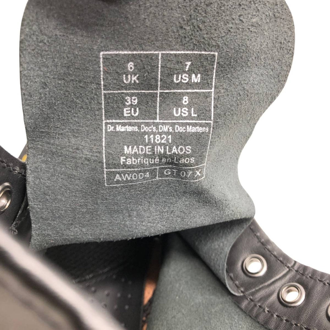 Dr. Martens 11821 8-hole boots, size 6 Women's 25.0cm genuine leather black type Vintage Second Hand