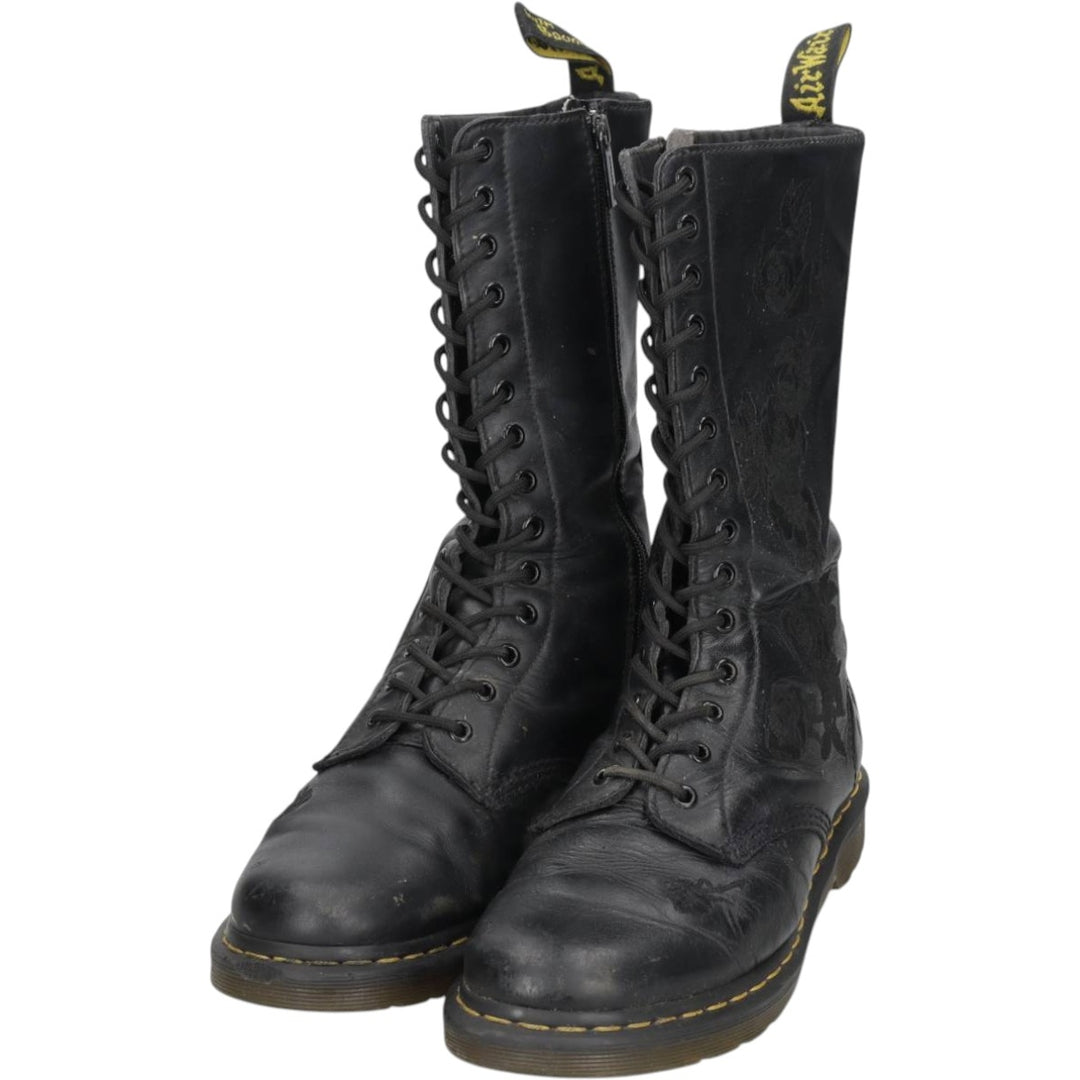 Dr. Martens 1B99 Side Zip 14-Hole Boots, Size 8 (Women's, equivalent to 10.6 inches) /saa015210 Women's 27.0cm unclear black type Vintage Second Hand