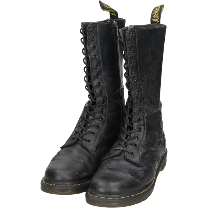 Dr. Martens 1B99 Side Zip 14-Hole Boots, Size 8 (Women's, equivalent to 10.6 inches) /saa015210 Women's 27.0cm unclear black type Vintage Second Hand