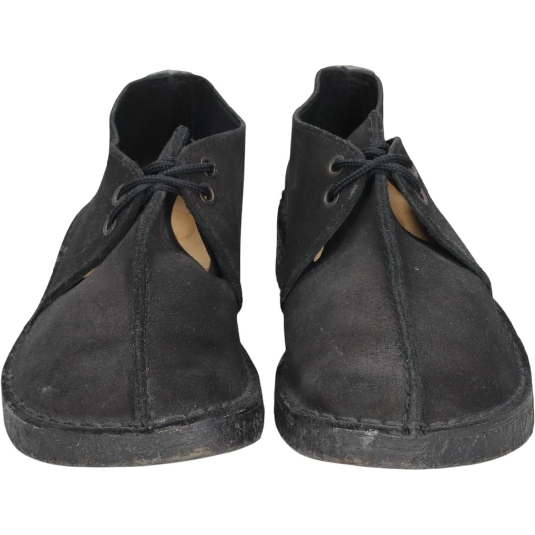 Clarks DESERT TREK Chukka Boots, Made in England, Size 7 1/2 D Women's 24.5cm Genuine Leather Suede black type Vintage Second Hand