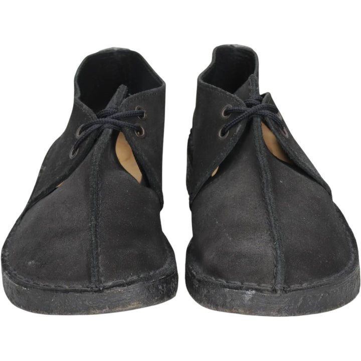 Clarks DESERT TREK Chukka Boots, Made in England, Size 7 1/2 D Women's 24.5cm Genuine Leather Suede black type Vintage Second Hand