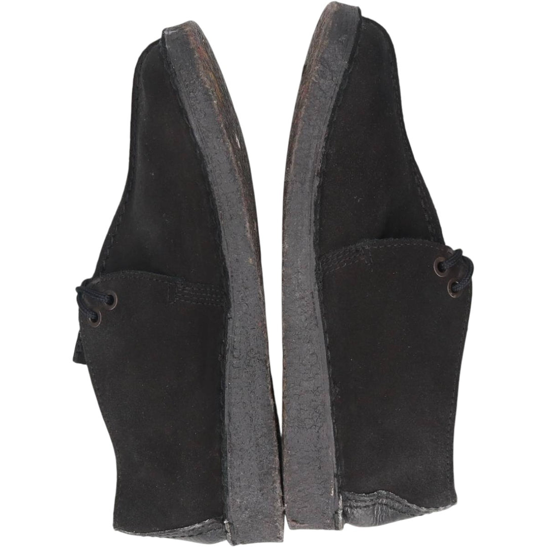 Clarks DESERT TREK Chukka Boots, Made in England, Size 7 1/2 D Women's 24.5cm Genuine Leather Suede black type Vintage Second Hand