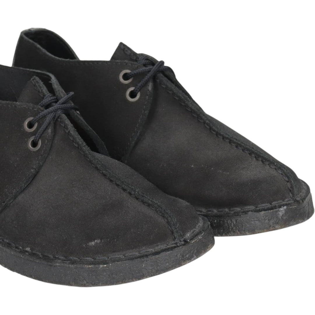 Clarks DESERT TREK Chukka Boots, Made in England, Size 7 1/2 D Women's 24.5cm Genuine Leather Suede black type Vintage Second Hand