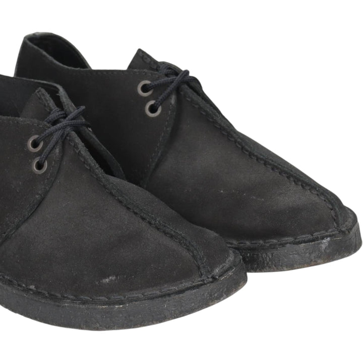 Clarks DESERT TREK Chukka Boots, Made in England, Size 7 1/2 D Women's 24.5cm Genuine Leather Suede black type Vintage Second Hand