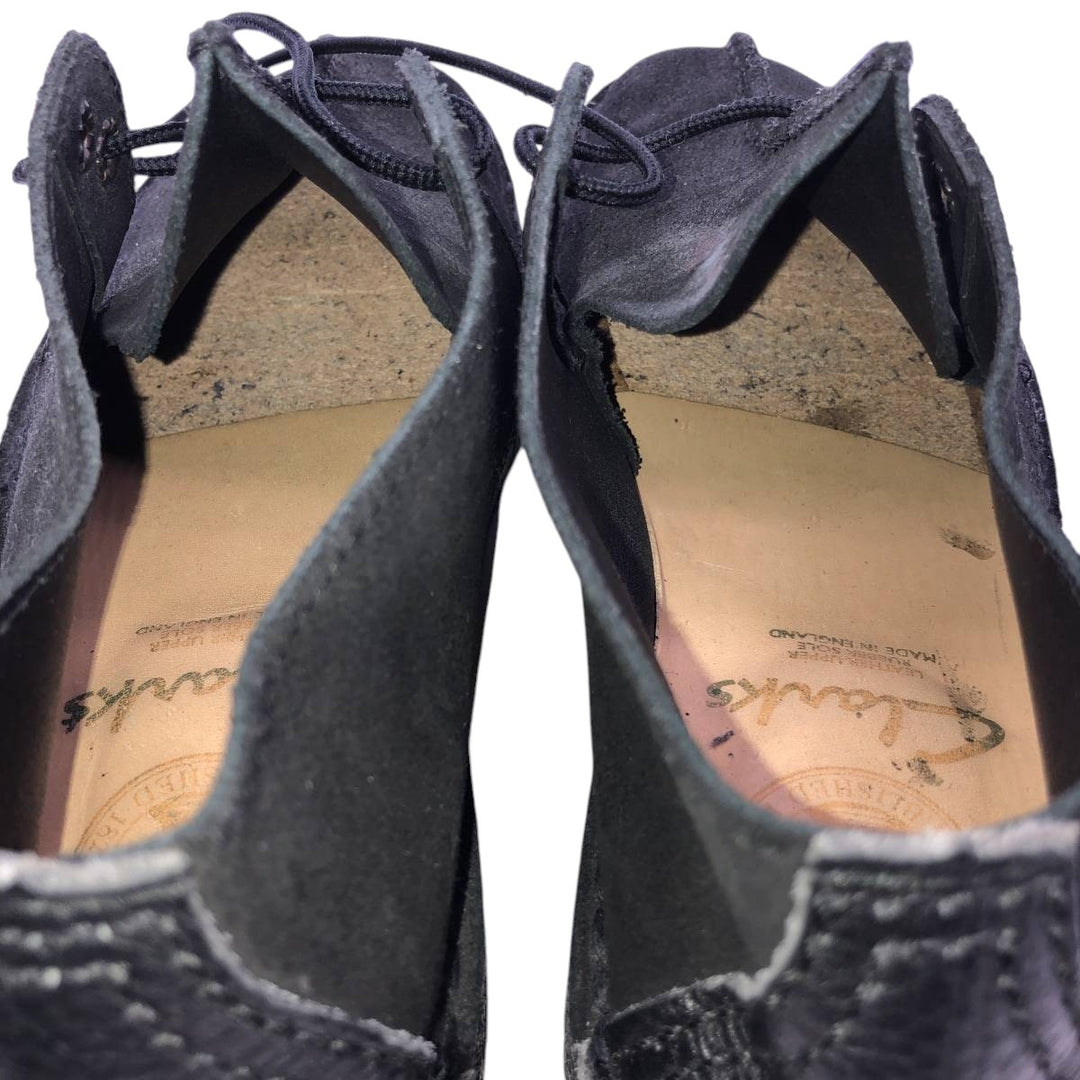 Clarks DESERT TREK Chukka Boots, Made in England, Size 7 1/2 D Women's 24.5cm Genuine Leather Suede black type Vintage Second Hand