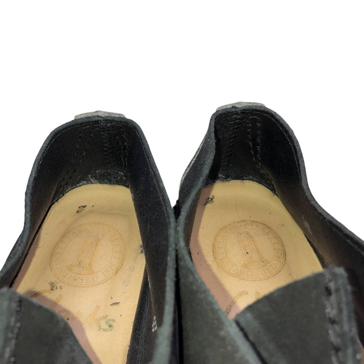 Clarks DESERT TREK Chukka Boots, Made in England, Size 7 1/2 D Women's 24.5cm Genuine Leather Suede black type Vintage Second Hand