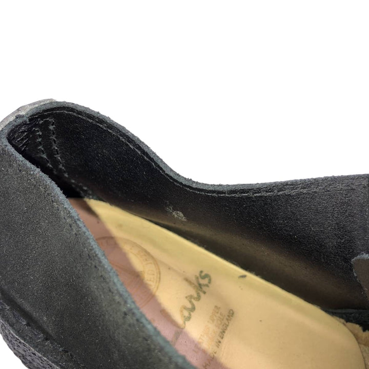 Clarks DESERT TREK Chukka Boots, Made in England, Size 7 1/2 D Women's 24.5cm Genuine Leather Suede black type Vintage Second Hand