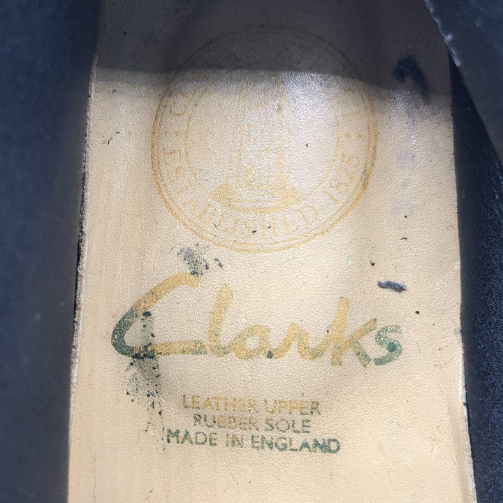 Clarks DESERT TREK Chukka Boots, Made in England, Size 7 1/2 D Women's 24.5cm Genuine Leather Suede black type Vintage Second Hand