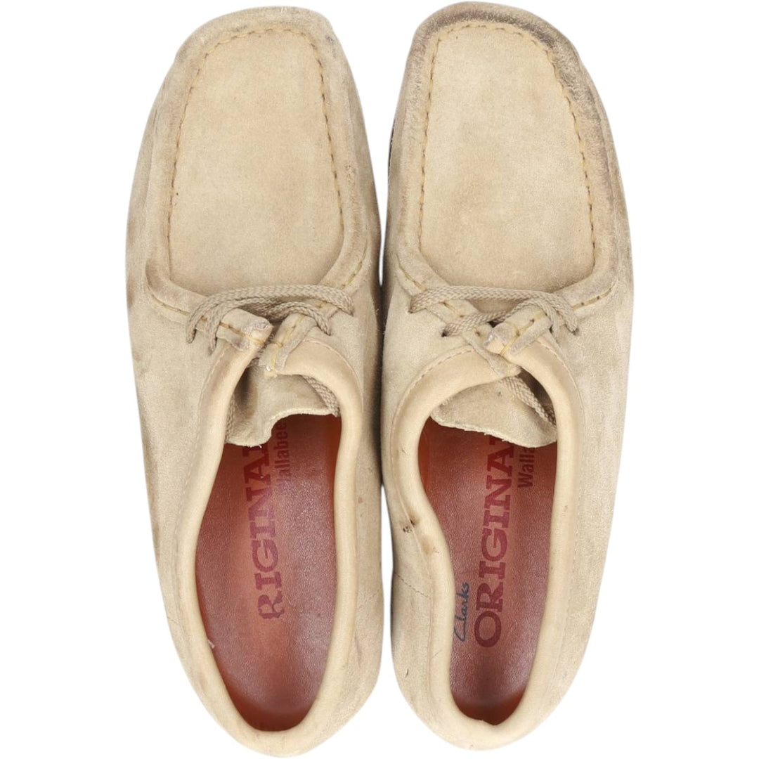 Clarks ORIGINALS Wallabee Chukka Boots, Size 7 1/2 (M) Women's 24.5cm Genuine Leather Suede Beige type Vintage Second Hand