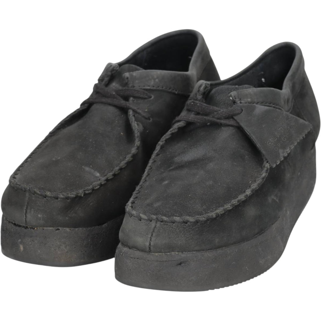 Clarks Wallacraft platform suede Wallabee shoes, size 9 1/2 (M) Women's 25.5cm suede black type Vintage Second Hand