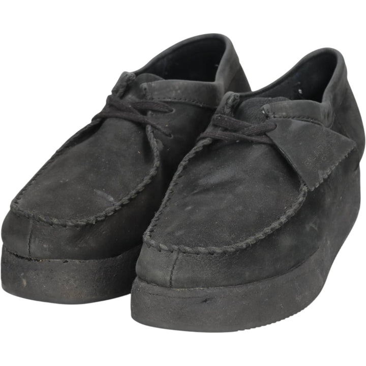 Clarks Wallacraft platform suede Wallabee shoes, size 9 1/2 (M) Women's 25.5cm suede black type Vintage Second Hand