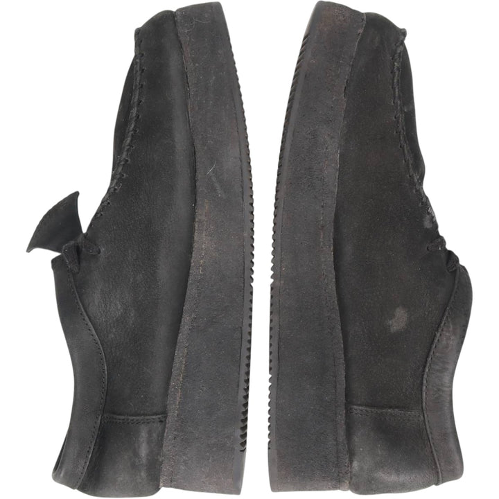 Clarks Wallacraft platform suede Wallabee shoes, size 9 1/2 (M) Women's 25.5cm suede black type Vintage Second Hand